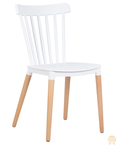 Стул обеденный DOBRIN THEO* ножки светлый бук Белый W-02